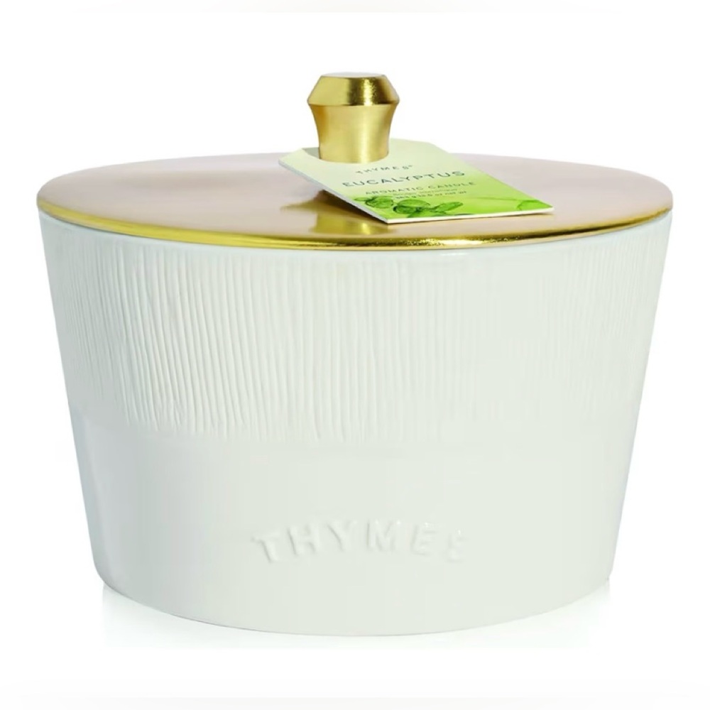 Thymes 3-Wick Candle with Lid - Eucalyptus - 13.5 Oz